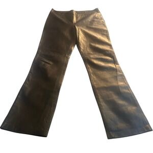 Anonymous John Carslile Pants  Leather Black Sz 12 Y2K Flared Matrix Vtg Chic